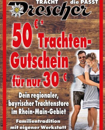 50 € Euro Trachten Gutschein erhalten und dafür nur 30 € zahlen