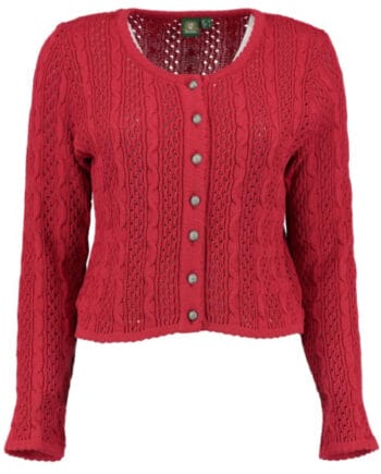 Da. Strickjacke „457005-0771“ Mittelrot